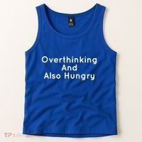 Overthinking And Also Hungry Funny Hangry Gift Tank Top thumb 2