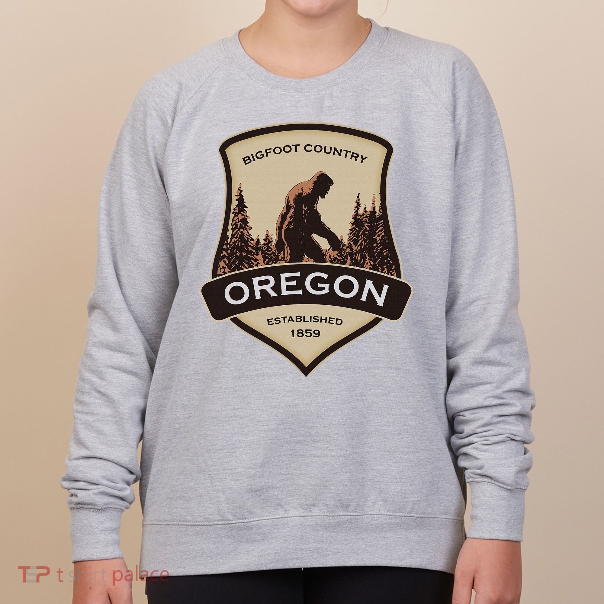 Oregon And A Bigfoot Or A Sasquatch Women's Sweatshirt