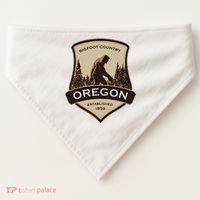 Oregon And A Bigfoot Or A Sasquatch USA-Made Doggie Bandana thumb 0