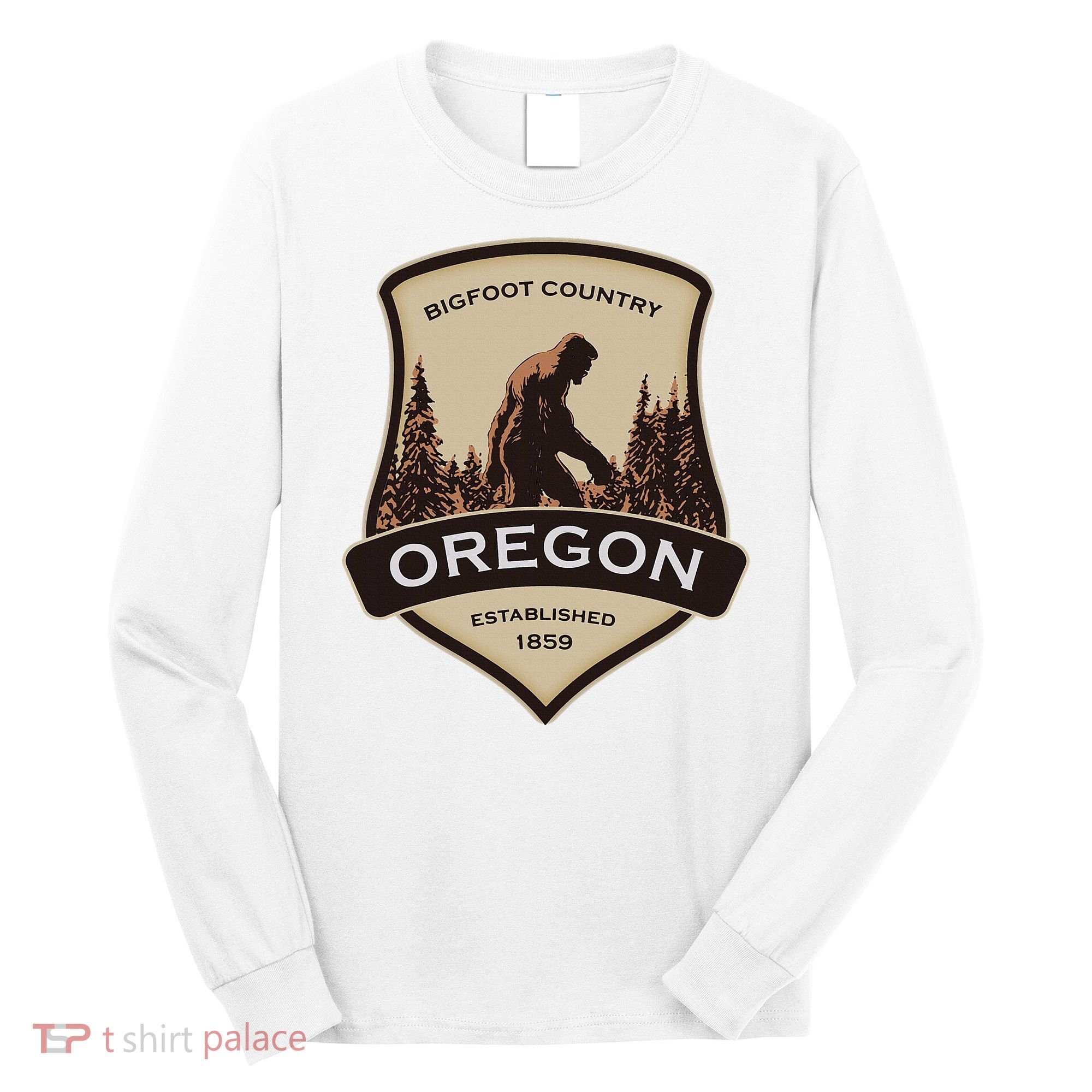 Oregon And A Bigfoot Or A Sasquatch Long Sleeve Shirt