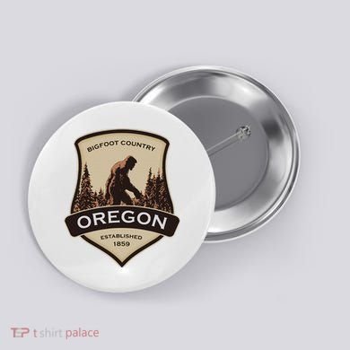Oregon And A Bigfoot Or A Sasquatch Button