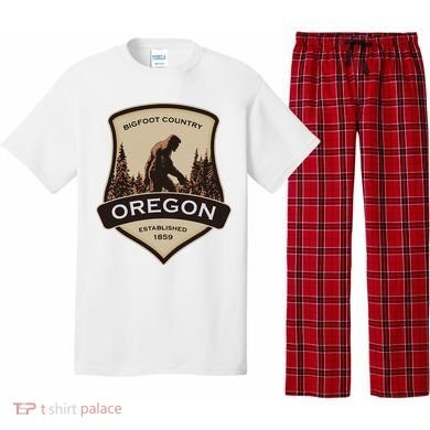 Oregon And A Bigfoot Or A Sasquatch Pajama Set