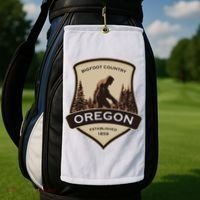 Oregon And A Bigfoot Or A Sasquatch Golf Towel thumb 2