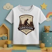 Oregon And A Bigfoot Or A Sasquatch Toddler T-Shirt thumb 3