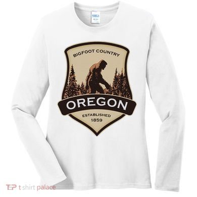 Oregon And A Bigfoot Or A Sasquatch Women's Long Sleeve Shirt