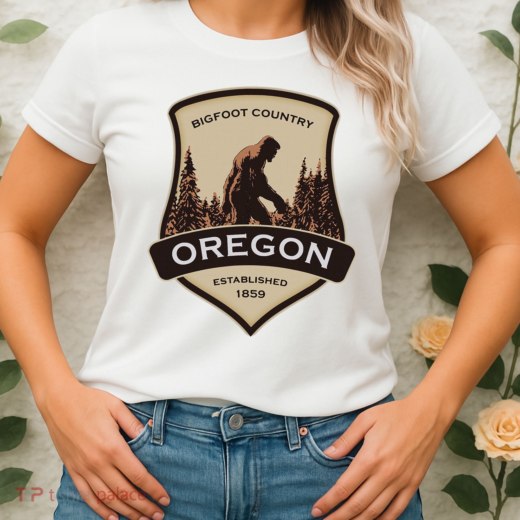 Oregon And A Bigfoot Or A Sasquatch Women's T-Shirt