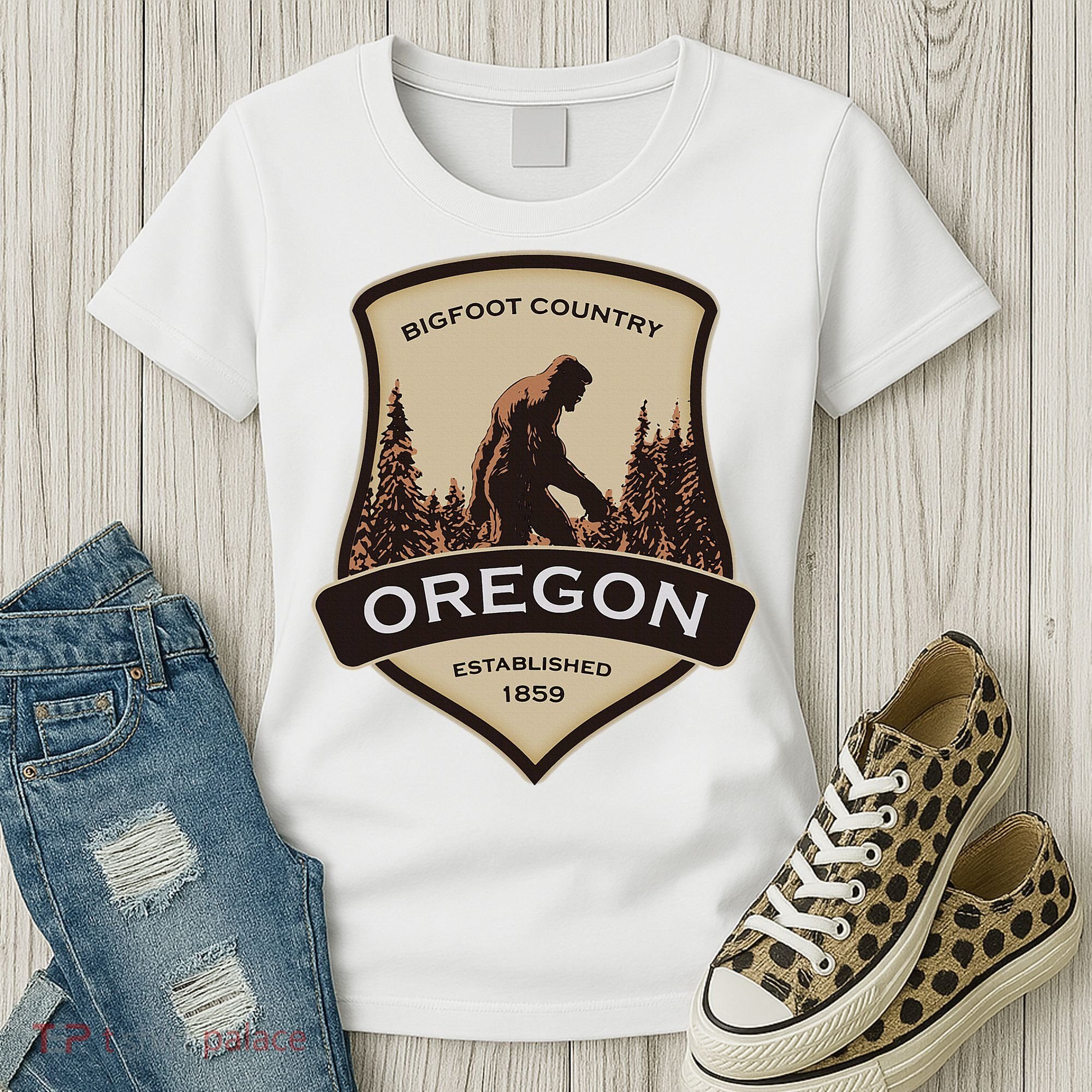 Oregon And A Bigfoot Or A Sasquatch Women's T-Shirt