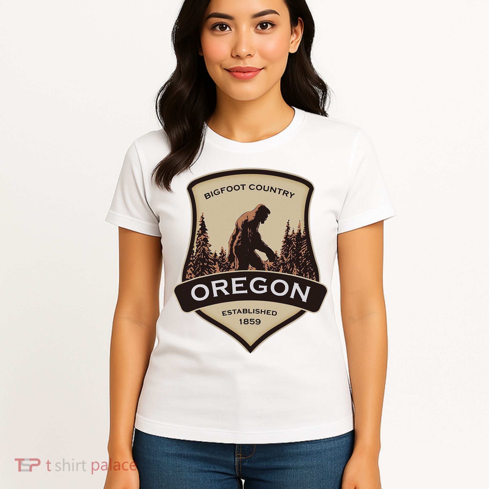 Oregon And A Bigfoot Or A Sasquatch Women's T-Shirt