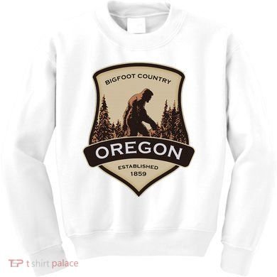 Oregon And A Bigfoot Or A Sasquatch Kids Sweatshirt