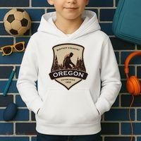 Oregon And A Bigfoot Or A Sasquatch Kids Hoodie thumb 2