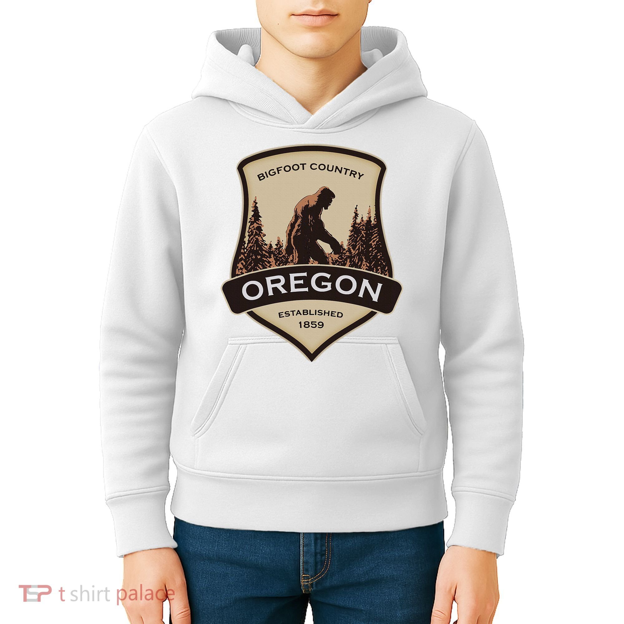 Oregon And A Bigfoot Or A Sasquatch Kids Hoodie