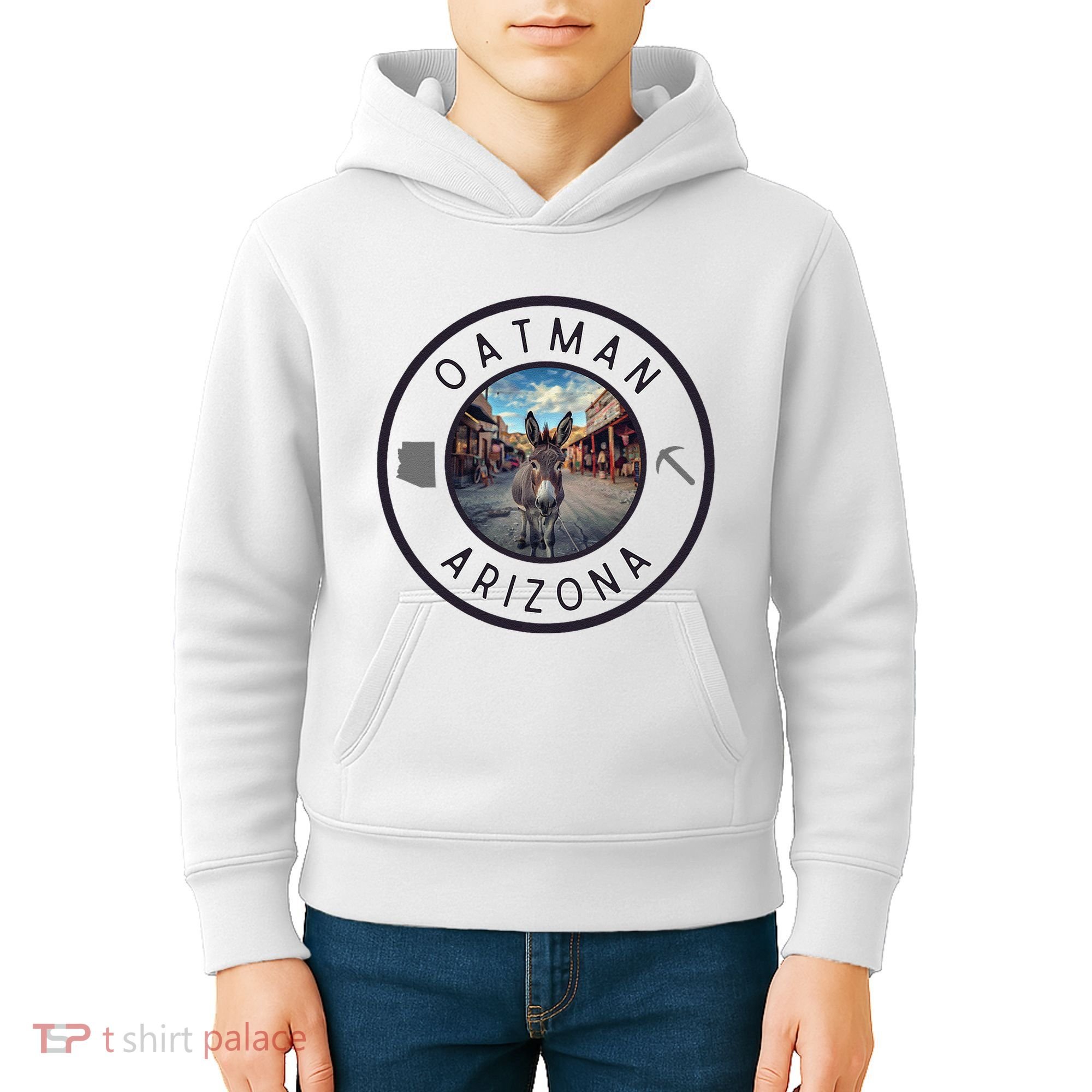 Oatman Arizona Burro In Town Kids Hoodie