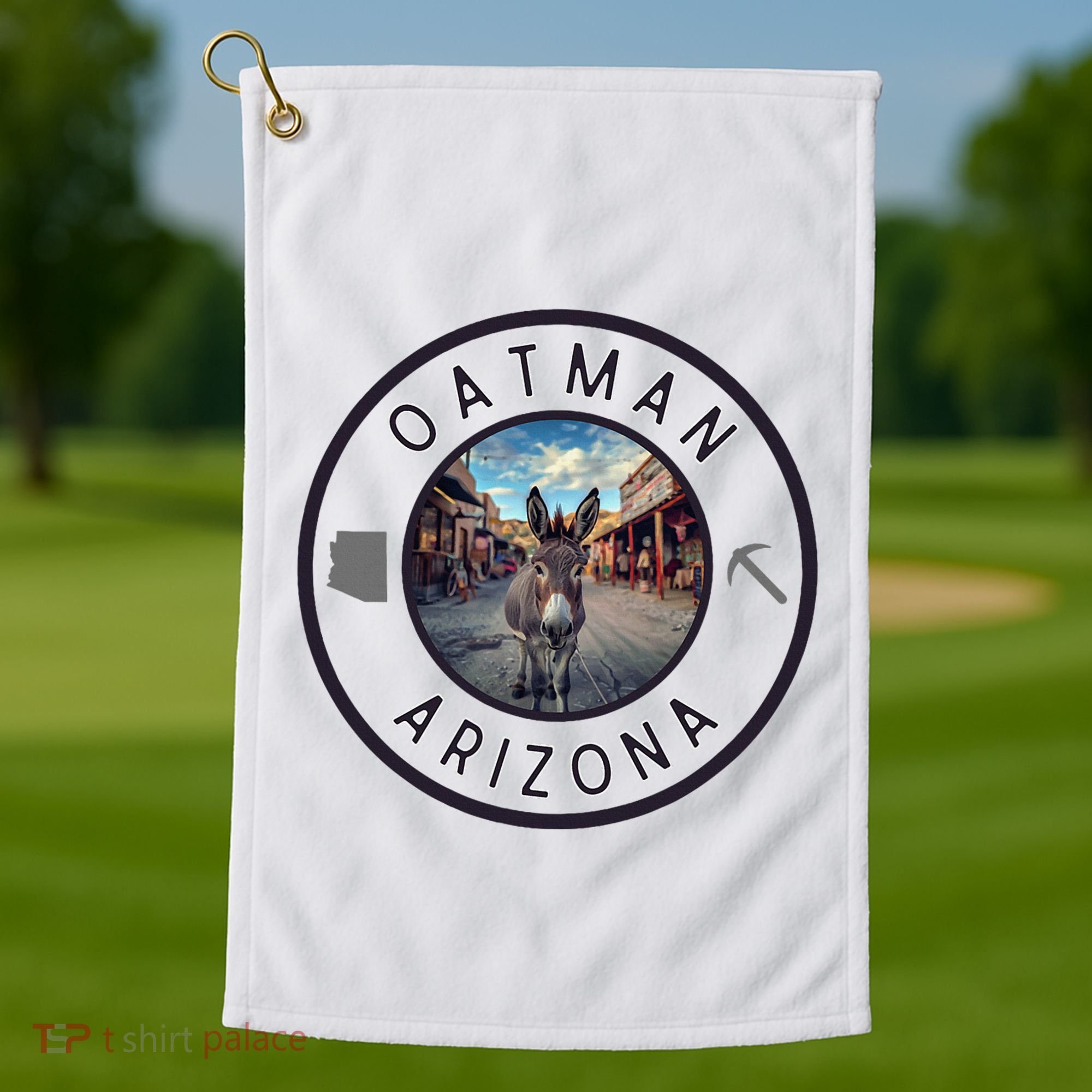 Oatman Arizona Burro In Town Golf Towel