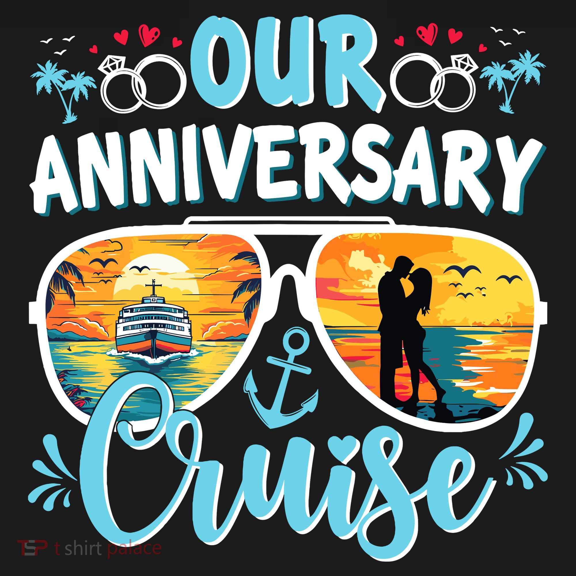 Our Anniversary Cruise Husband Wife Couples Cruise Vacation Ornament