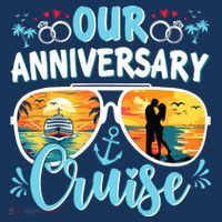 Our Anniversary Cruise Husband Wife Couples Cruise Vacation Apron thumb 3