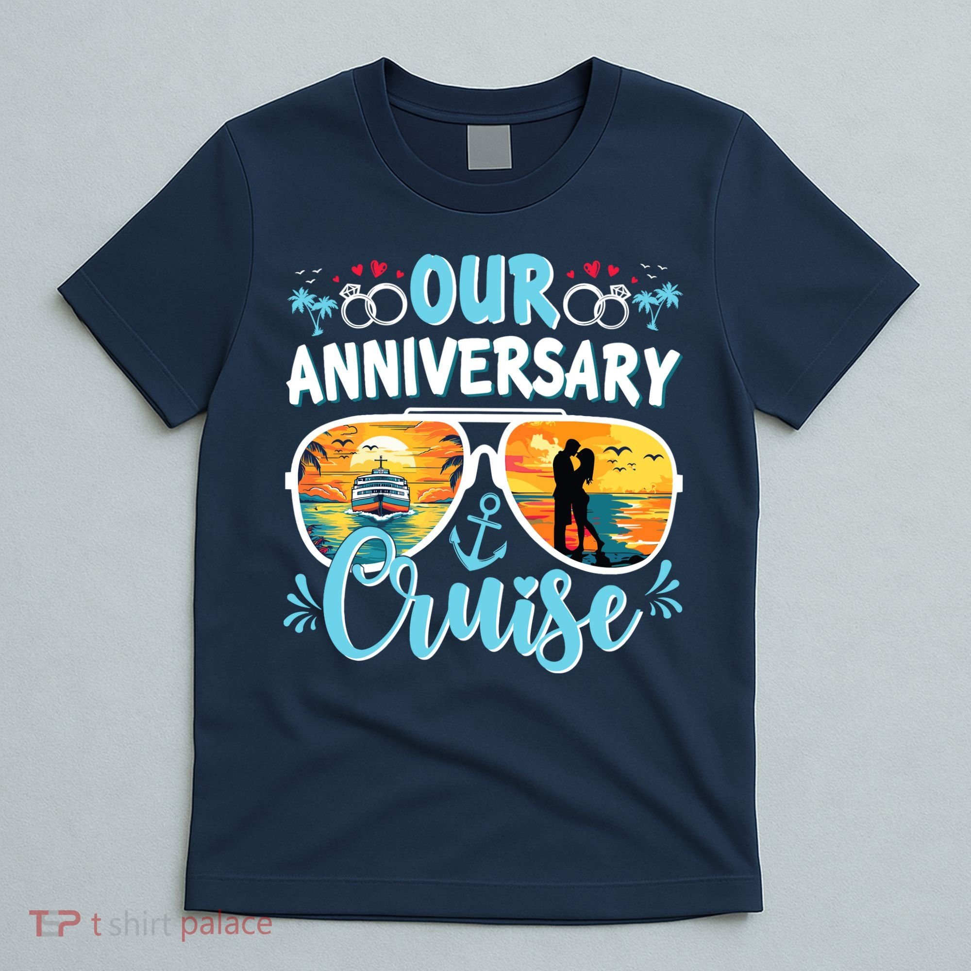 Our Anniversary Cruise Husband Wife Couples Cruise Vacation T-Shirt