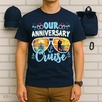 Our Anniversary Cruise Husband Wife Couples Cruise Vacation T-Shirt thumb 6
