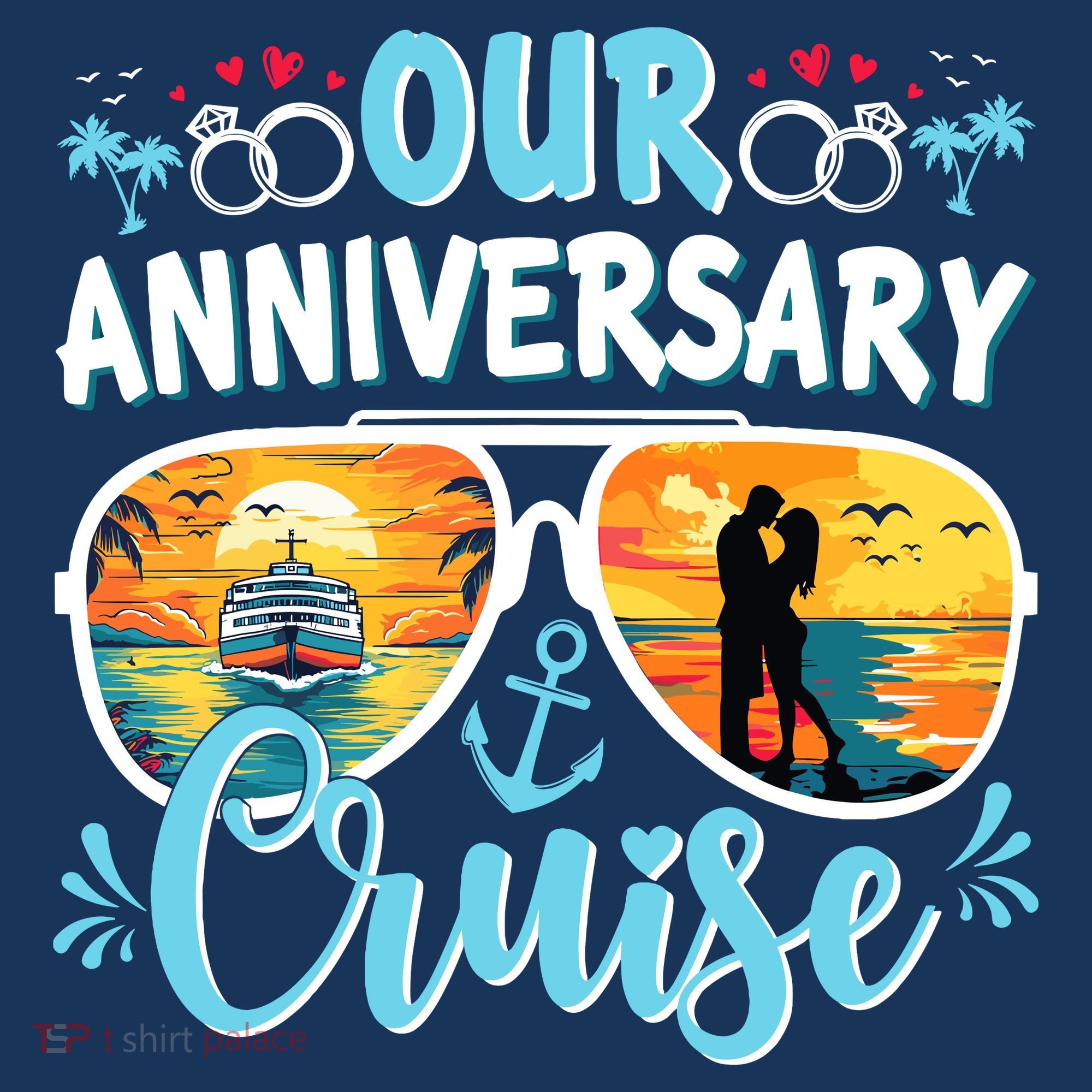 Our Anniversary Cruise Husband Wife Couples Cruise Vacation Polo