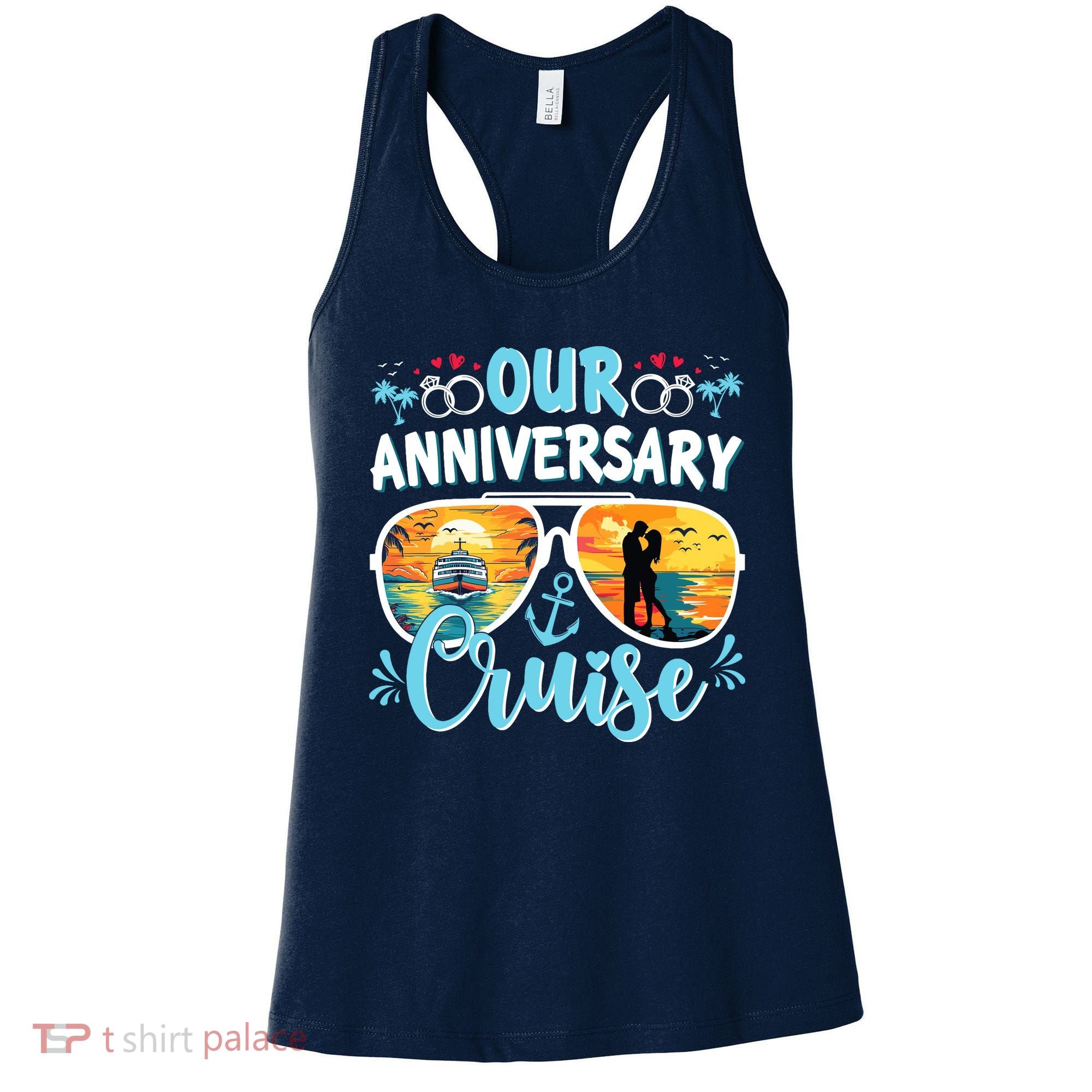Our Anniversary Cruise Husband Wife Couples Cruise Vacation Women's Tank Top
