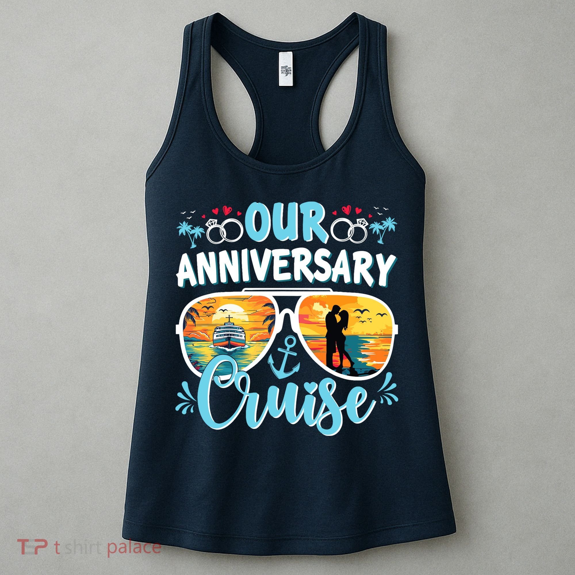 Our Anniversary Cruise Husband Wife Couples Cruise Vacation Women's Tank Top