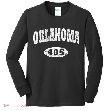 Oklahoma Area Code 405 Ok Kids Long Sleeve Shirt