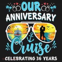 Our Anniversary Cruise Celebrating 36 Year Couples Trip Drawstring Bag thumb 2