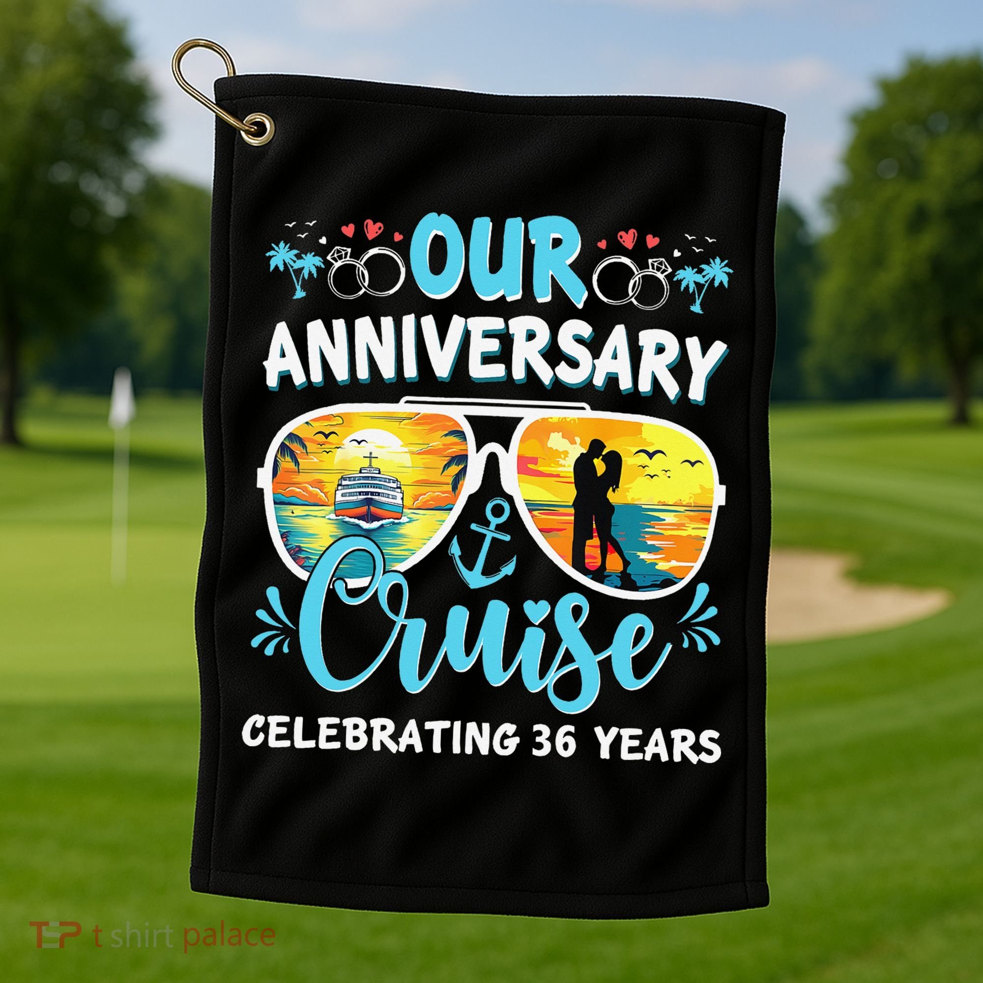 Our Anniversary Cruise Celebrating 36 Year Couples Trip Golf Towel