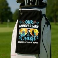 Our Anniversary Cruise Celebrating 36 Year Couples Trip Golf Towel thumb 2