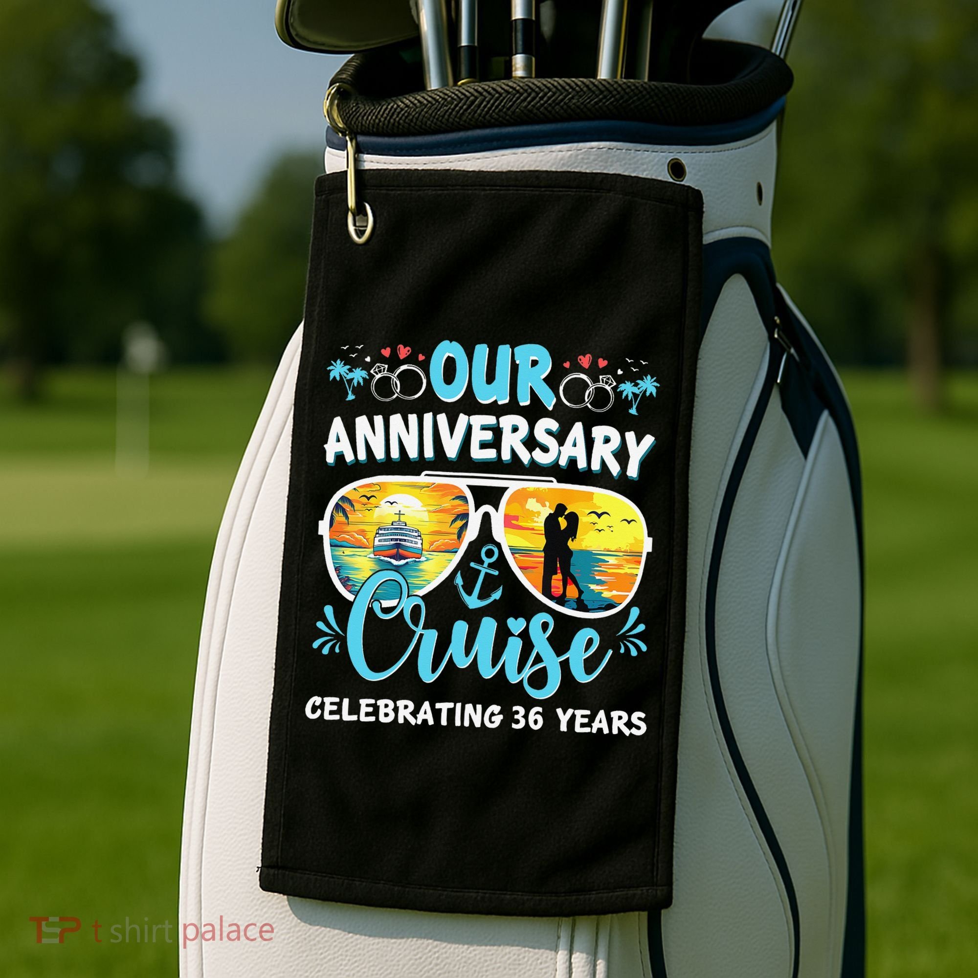 Our Anniversary Cruise Celebrating 36 Year Couples Trip Golf Towel