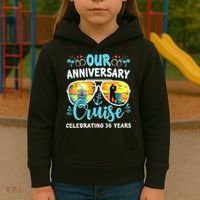 Our Anniversary Cruise Celebrating 36 Year Couples Trip Kids Hoodie thumb 3