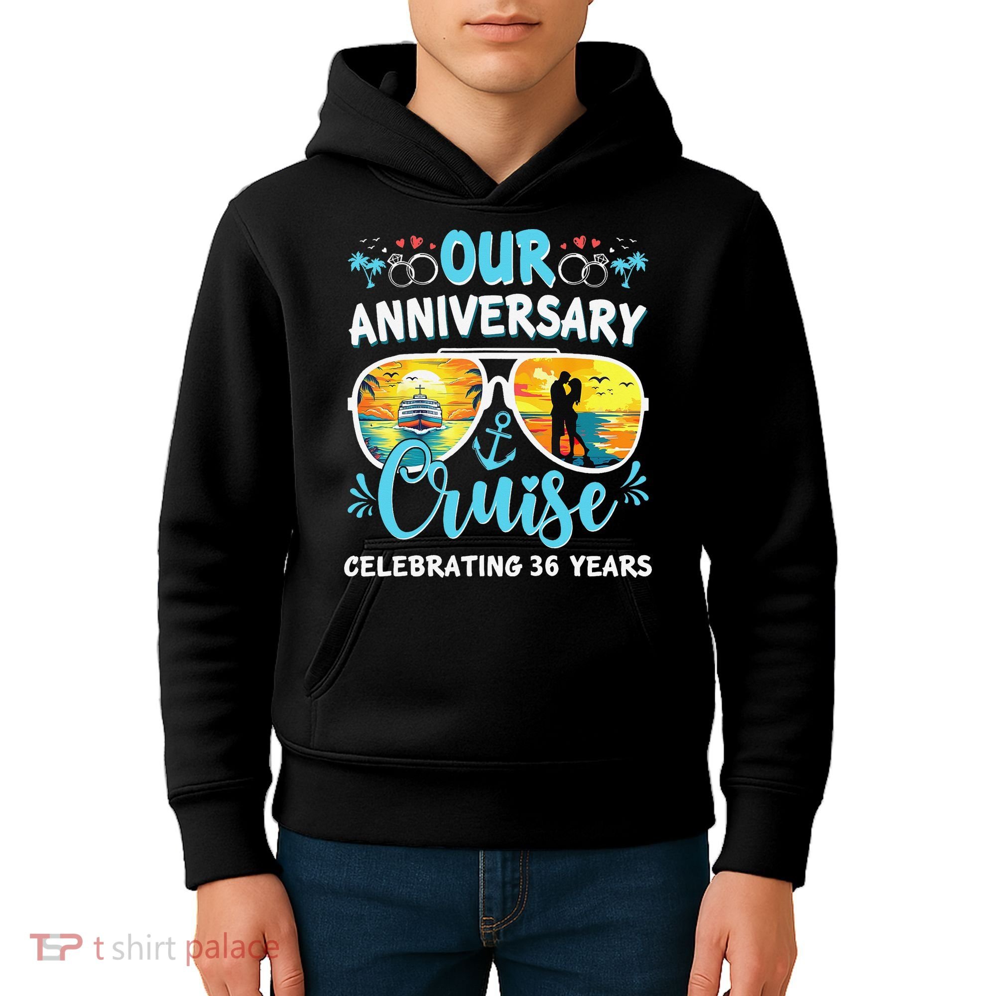 Our Anniversary Cruise Celebrating 36 Year Couples Trip Kids Hoodie