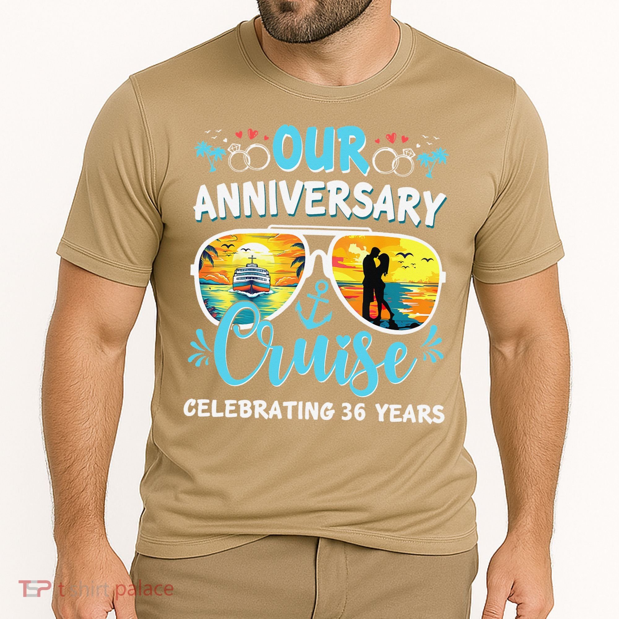 Our Anniversary Cruise Celebrating 36 Year Couples Trip Cooling Performance Crew T-Shirt
