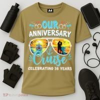 Our Anniversary Cruise Celebrating 36 Year Couples Trip Cooling Performance Crew T-Shirt thumb 3