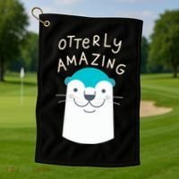 Otterly Amazing Cute Funny Golf Towel thumb 1