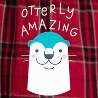 Otterly Amazing Cute Funny Men's Flannel Plaid Pajama Pants thumb 2