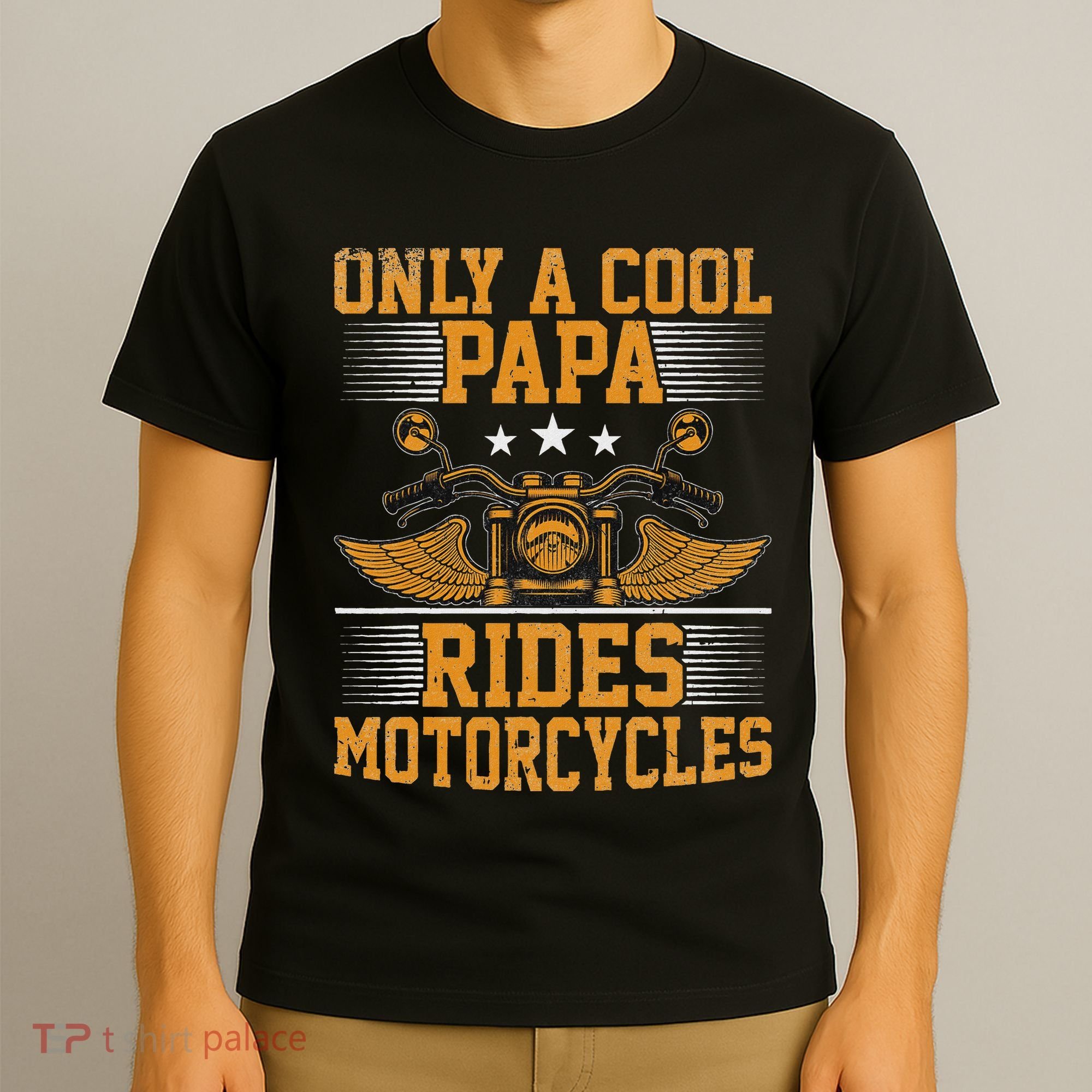 Only A Cool Papa Rides Motorcycles Motorcycles Rider T-Shirt
