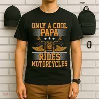 Only A Cool Papa Rides Motorcycles Motorcycles Rider T-Shirt thumb 6