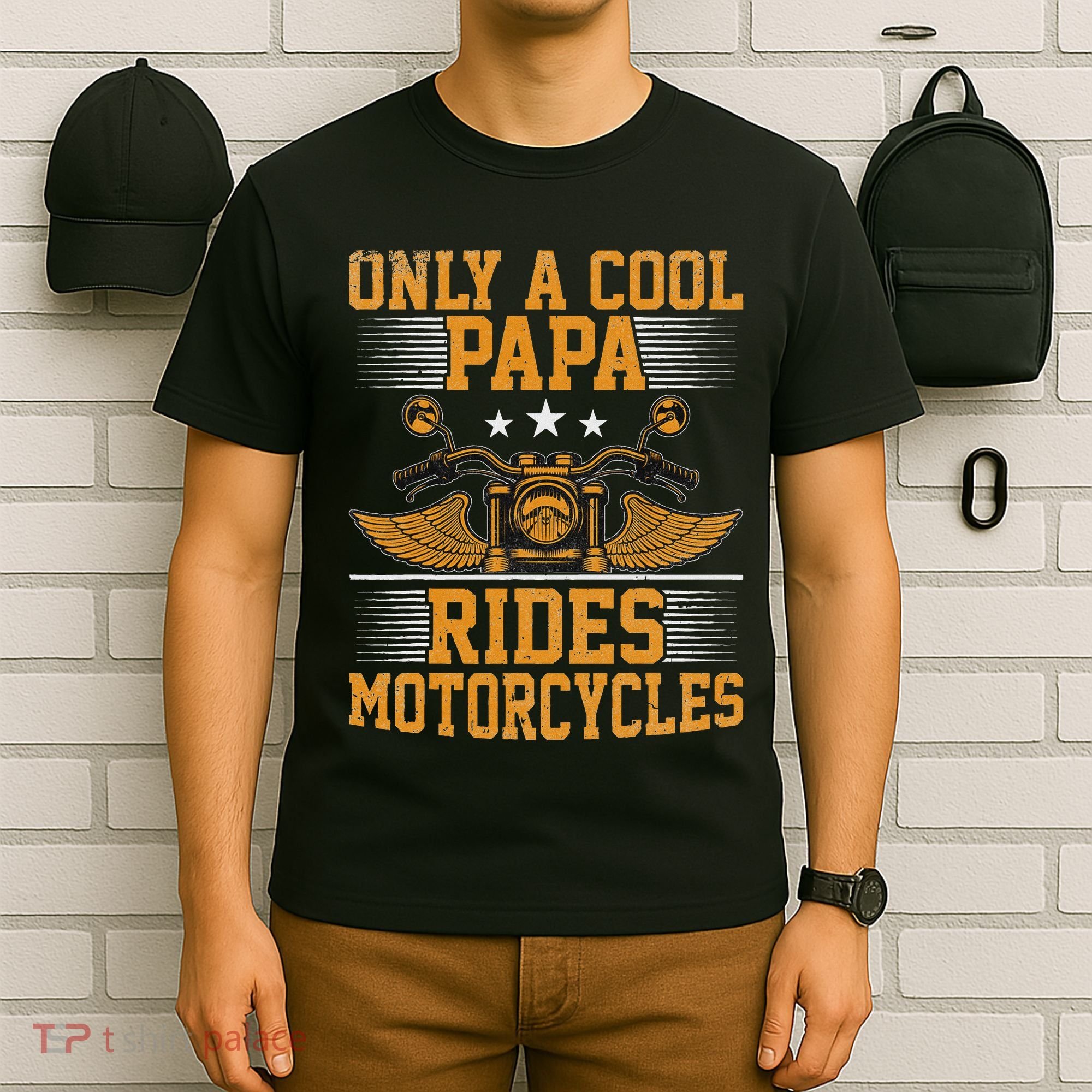 Only A Cool Papa Rides Motorcycles Motorcycles Rider T-Shirt