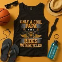 Only A Cool Papa Rides Motorcycles Motorcycles Rider Tank Top thumb 4