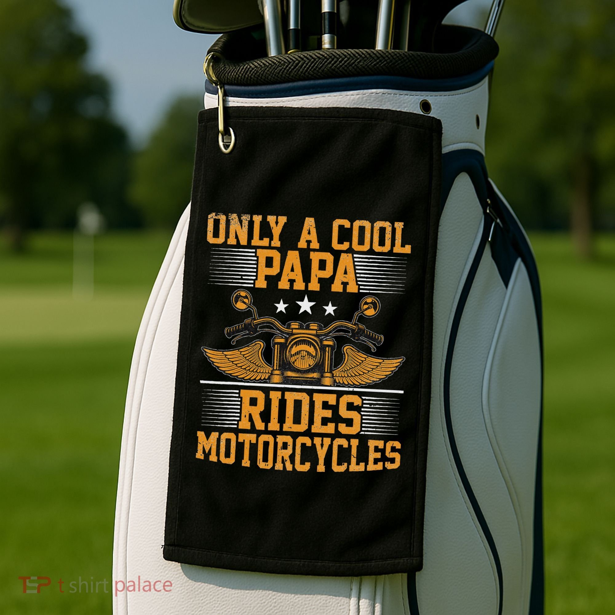 Only A Cool Papa Rides Motorcycles Motorcycles Rider Golf Towel
