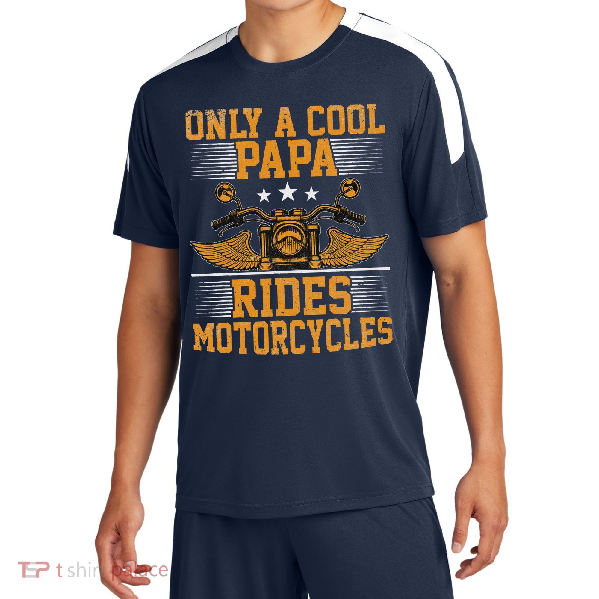 Only A Cool Papa Rides Motorcycles Motorcycles Rider Sport-Tek Competitor United Soccer Jersey