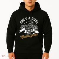 Only A Cool Papa Rides Motorcycles Hoodie thumb 2