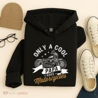 Only A Cool Papa Rides Motorcycles Hoodie thumb 4
