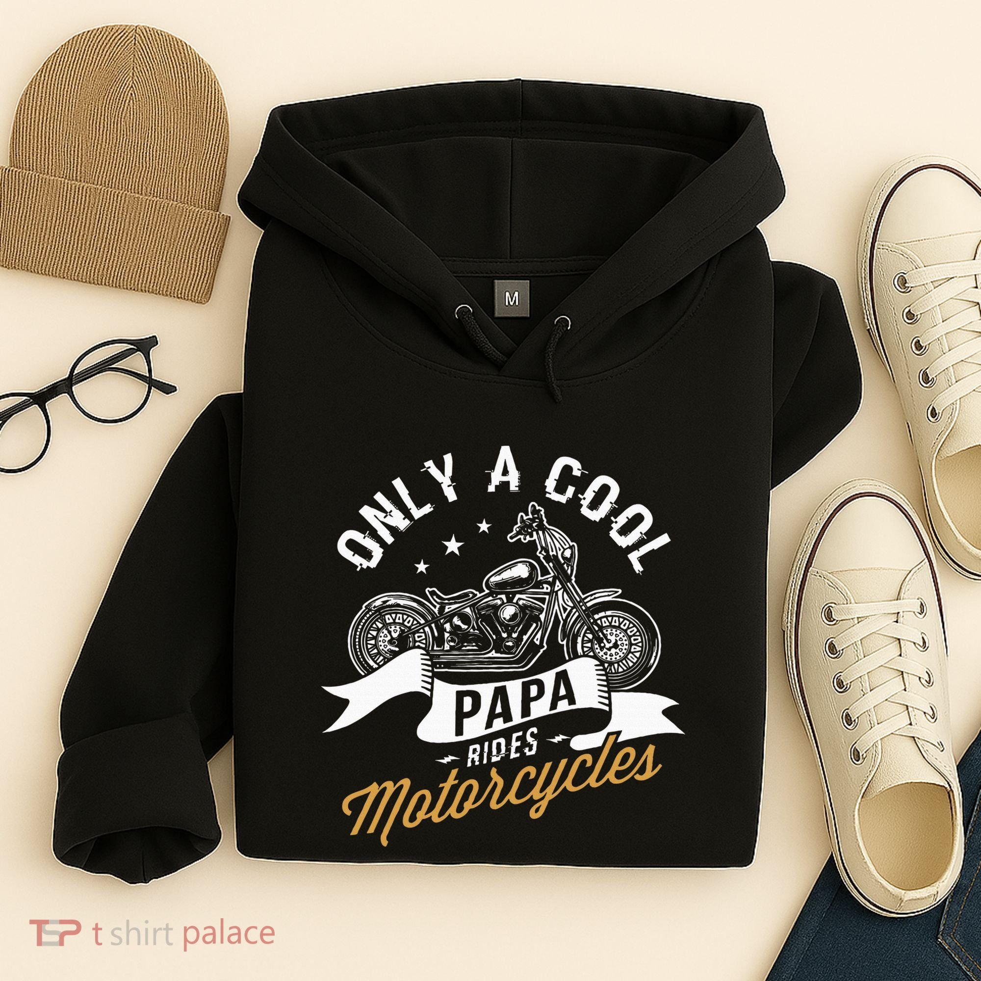 Only A Cool Papa Rides Motorcycles Hoodie