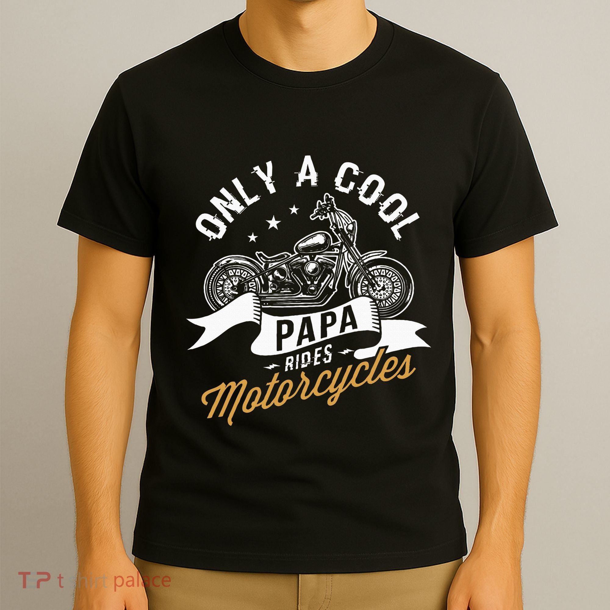 Only A Cool Papa Rides Motorcycles T-Shirt