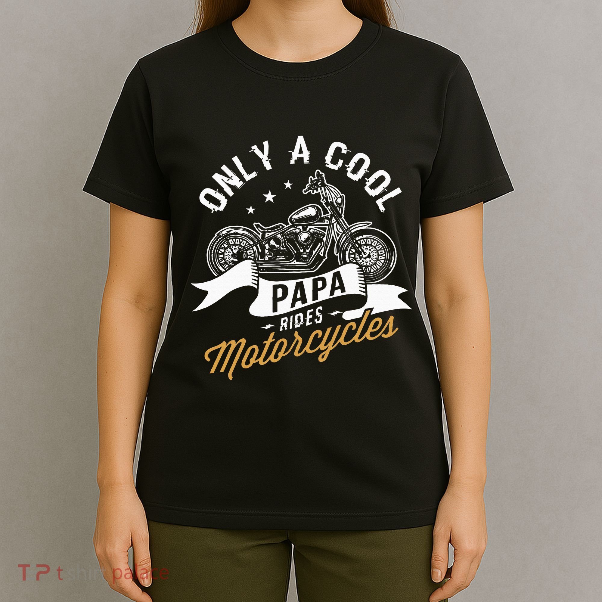 Only A Cool Papa Rides Motorcycles T-Shirt