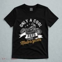Only A Cool Papa Rides Motorcycles T-Shirt thumb 5