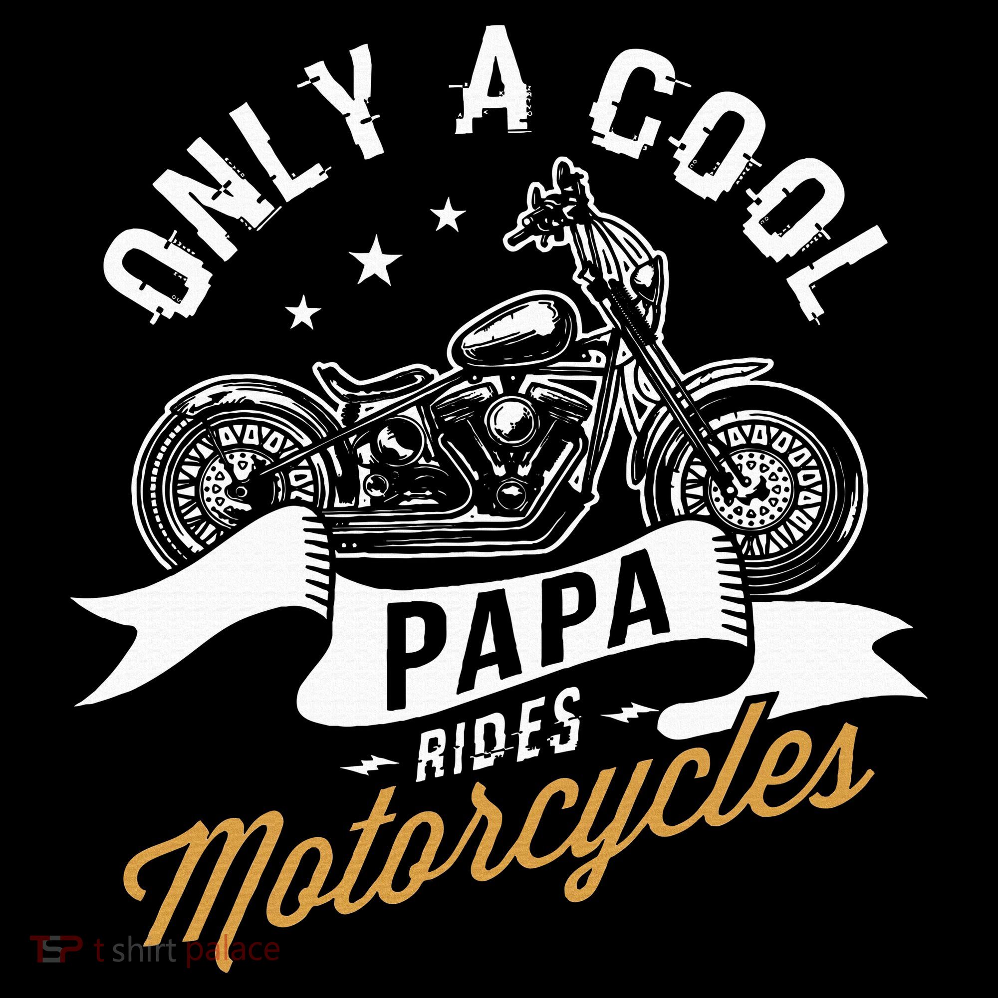 Only A Cool Papa Rides Motorcycles T-Shirt