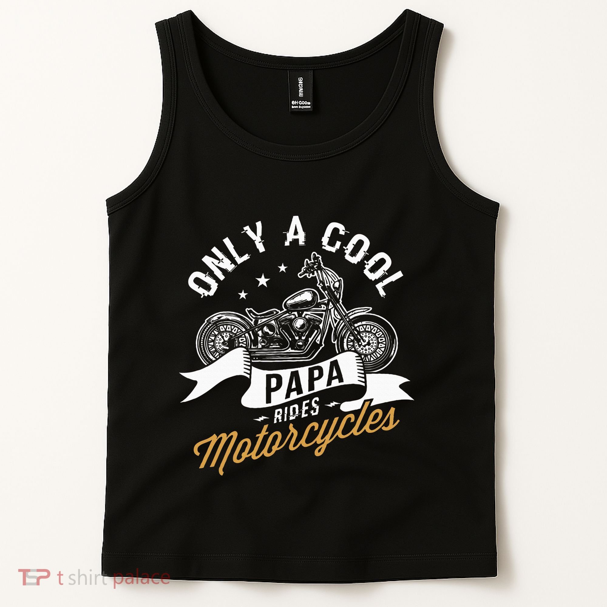 Only A Cool Papa Rides Motorcycles Tank Top