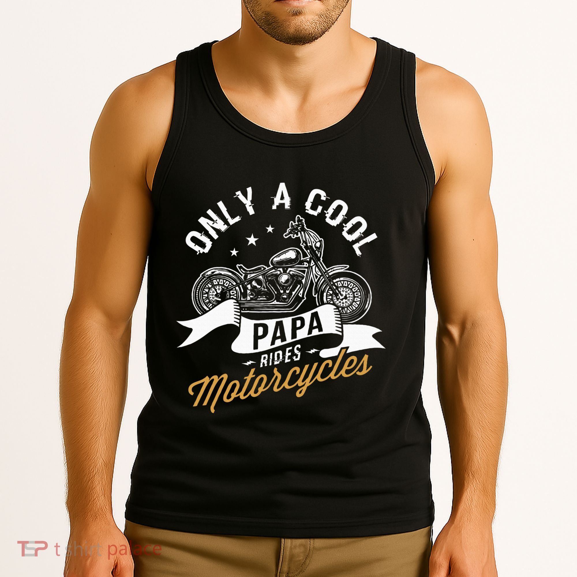 Only A Cool Papa Rides Motorcycles Tank Top